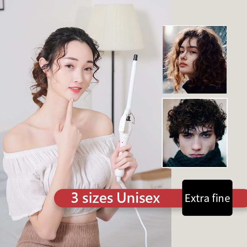 Unisex Mini 9mm Fluffy Wool Curling Iron for Short Hair