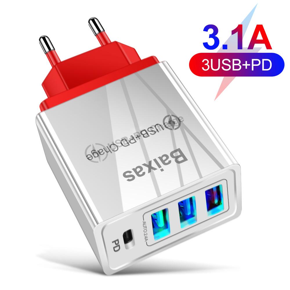 Universal 4-Port USB Travel Charger 5V/2.4A Fast Charging Adapter - AU/EU/UK/US Plug