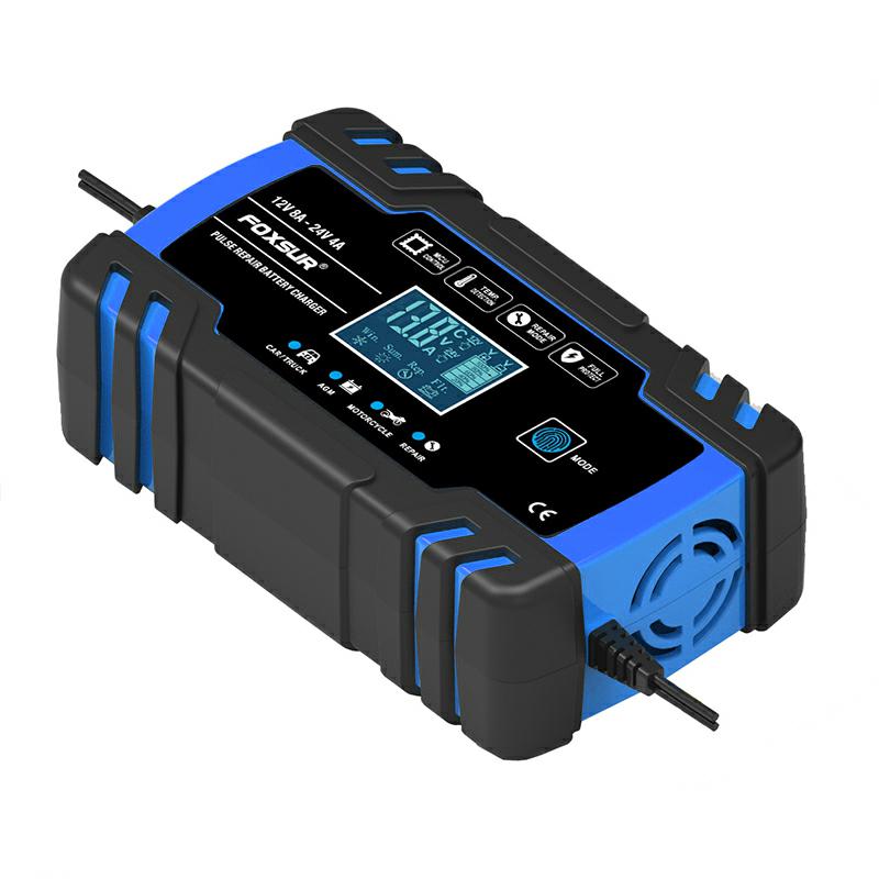 Im Prostownik Foxsur 12V&24V 8A Lcd
