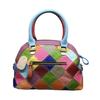 Leather Women'S Bags, Color Matching Plaid Bags, Cowhide Handbags, Shoulder Messenger Bags, Wind Shell Women'S Bags