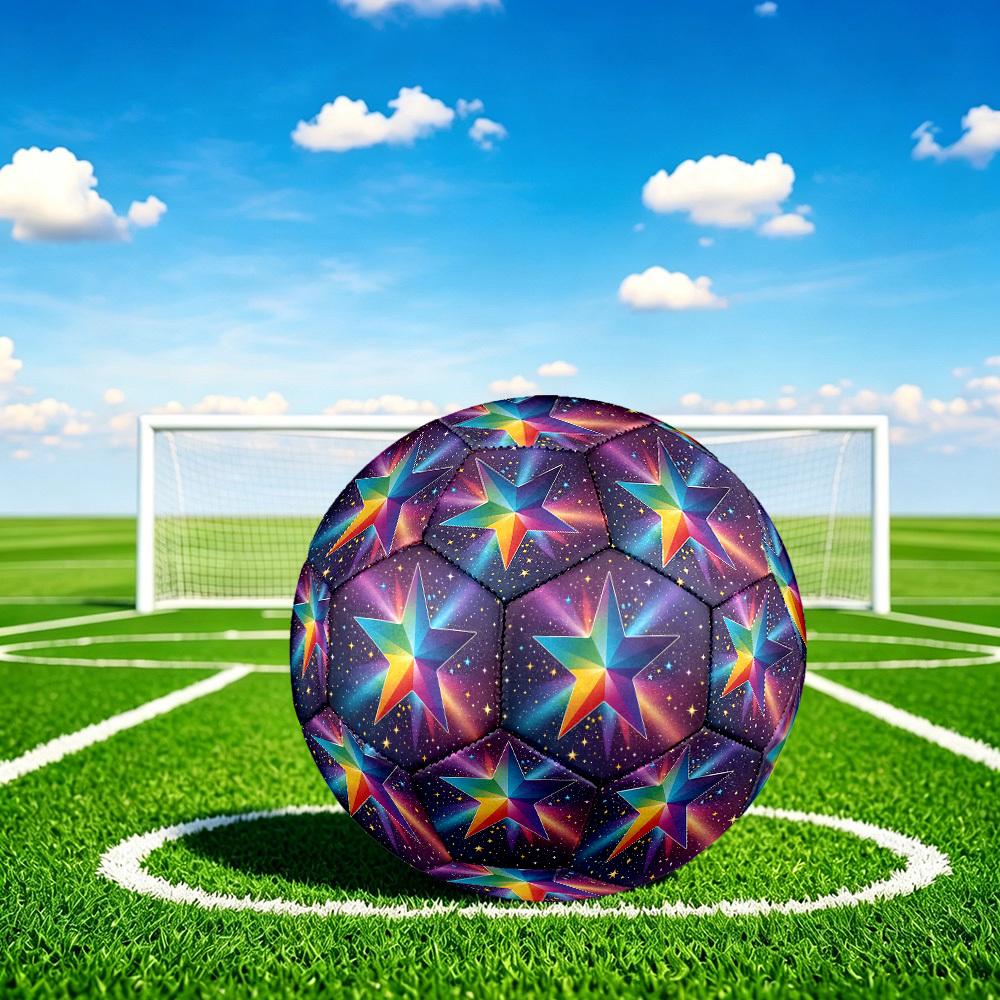 1 Stück Fußball mit Sternenhimmel-Thema, Größe 5, Leichtes PVC, Fußball für das Training im Freien, Geschenk j61451