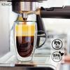 2pcs 12oz/15oz 350ml/450ml Double Wall Glass Coffee Mugs With Bamboo Lids And Spoons Glass Coffee Cups With Handle Insulated Clear Coffee Mug Perfect