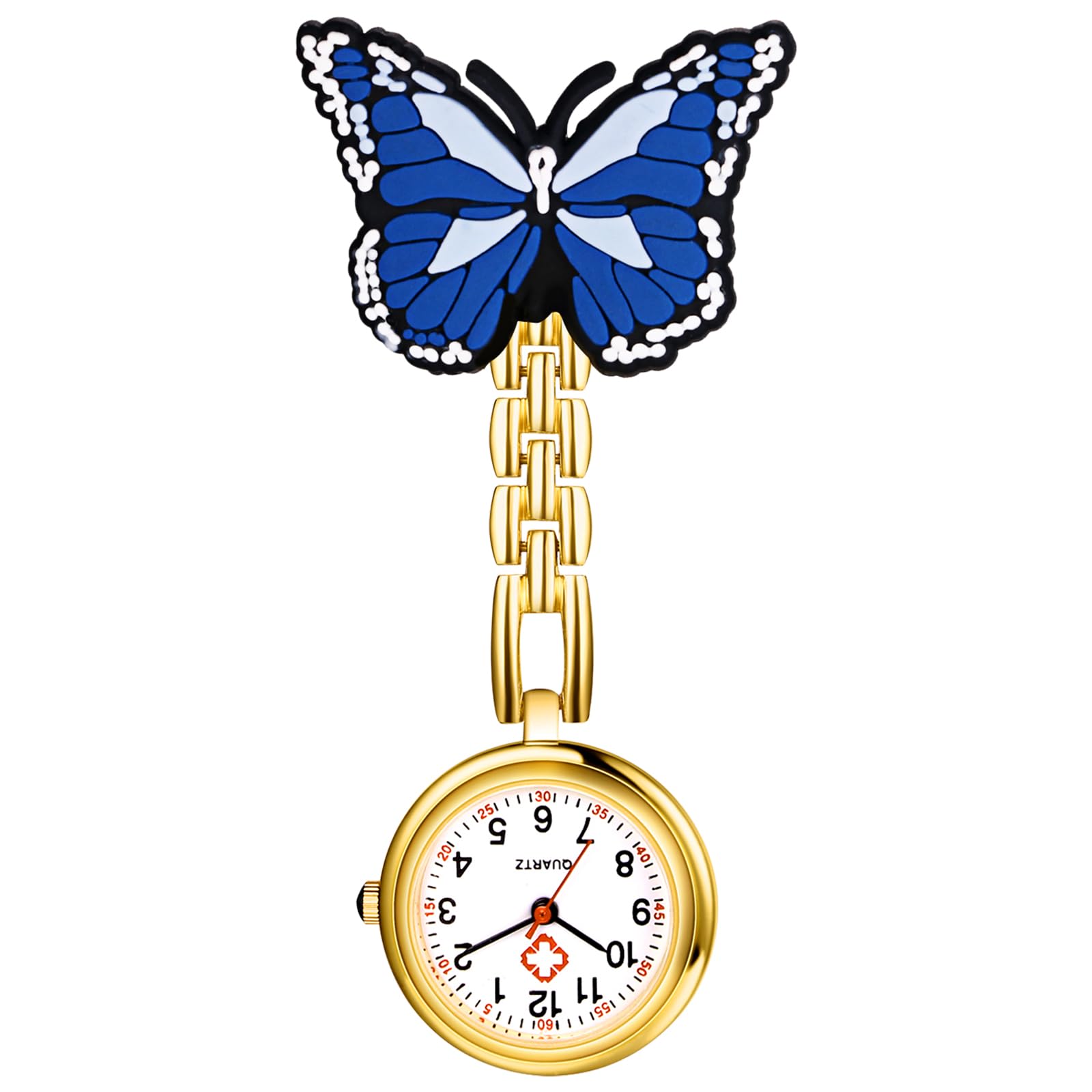 

Милий годинник для медсестри з дизайном метелика, секундною стрілкою та шпилькою безпеки, ідеально підходить для медсестер та медсестер, ідеально для Дня медсестри