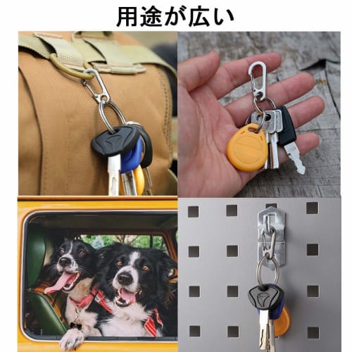 YFFSFDC Carabiner Snap Hooks, Pack of 10, 4.5cm, Mini Carabiners, SUS304 Stainless Steel, Lightweight, Durable, Stylish, Multifunctional, Spring Hooks