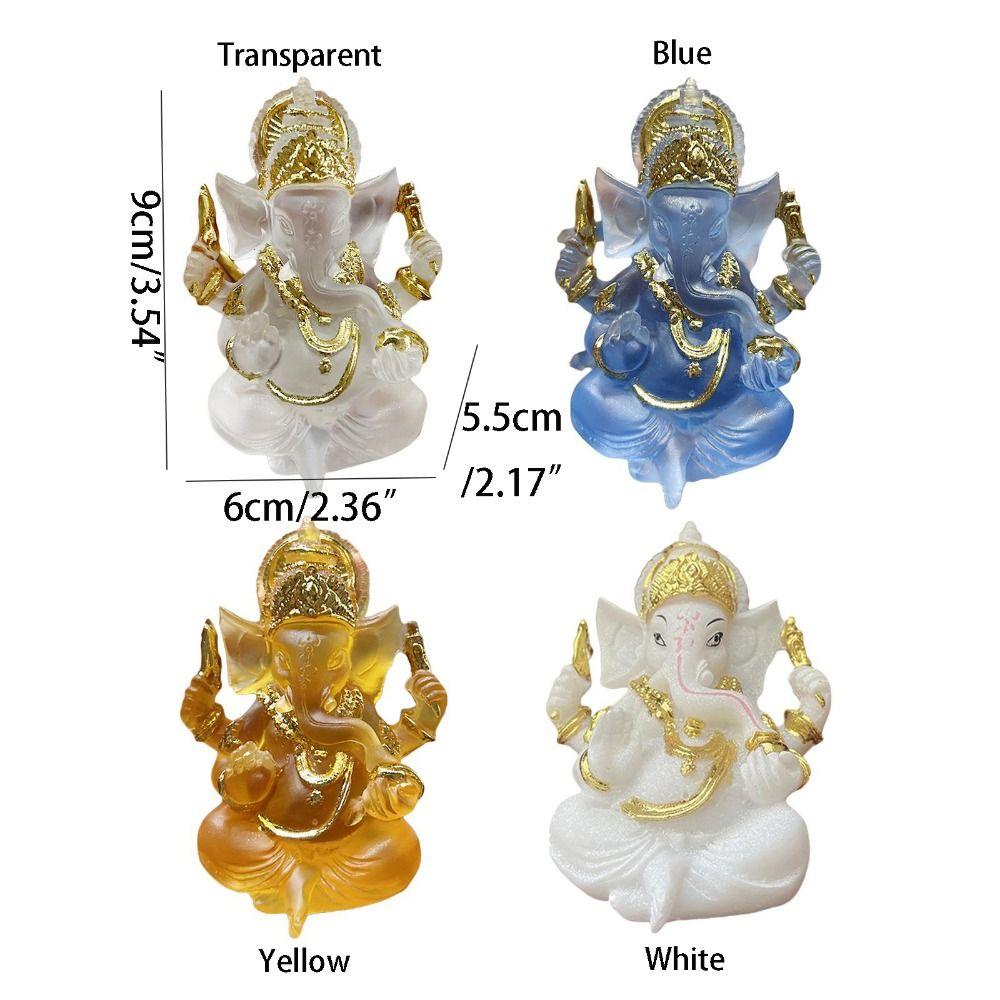 Handmade Sitting Ganesha Sculpture Resin Art Ganesha Car Ornaments  Home Decor