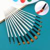 12Pcs Nylon Hand Drawn Watercolor Pointed Round Flat Head Flat Brushes Painting Brushes Gift