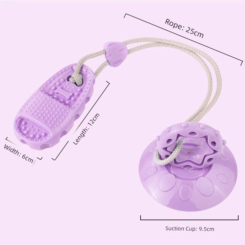 

Dog Toy Sucker Bite-Resistant Molar Relieving Stuffy Self-Hi Artifact Side Animal Husbandry Consume Physical Strength Puppy Toy Pet Supplies [Bite thickened suction strong]-slipper (purple)