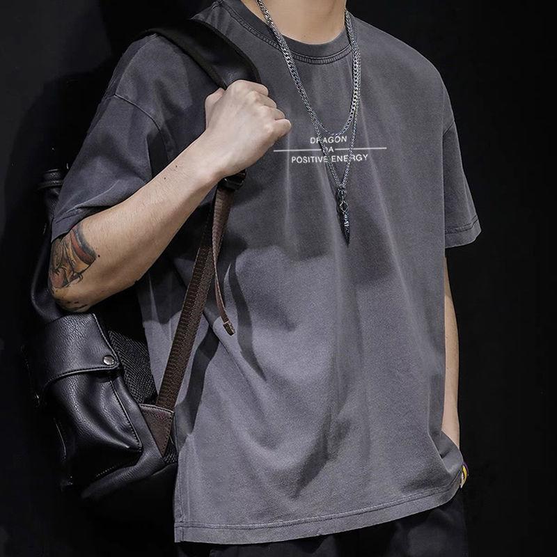 Cotton Short Sleeve T Shirt Black White Fashion All Match Breathable Summer Sport T-shirt Men Top
