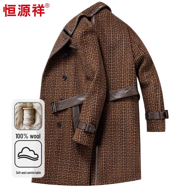 

Hengyuanxiang Мужское пальто средней длины из чистой шерсти с воротником 4XL (190/108A)