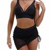 2025 High Waist Mesh Kordelzug Bikini Set für Damen