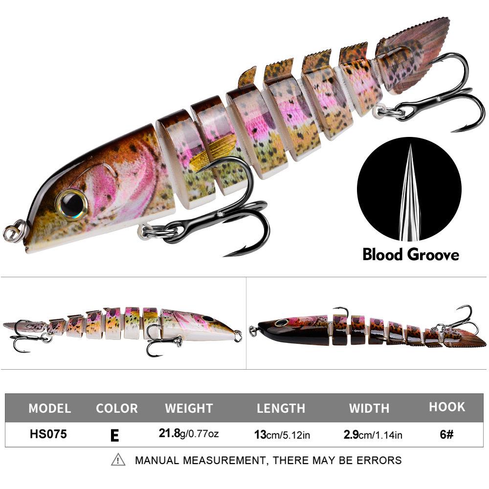 Многосекционная приманка для вьюна 13 см 21,8 г, биомиметическая приманка для окуня, погруженная в воду, многосекционная приманка для рыбы, пластиковая поддельная приманка 13cm/21.8g