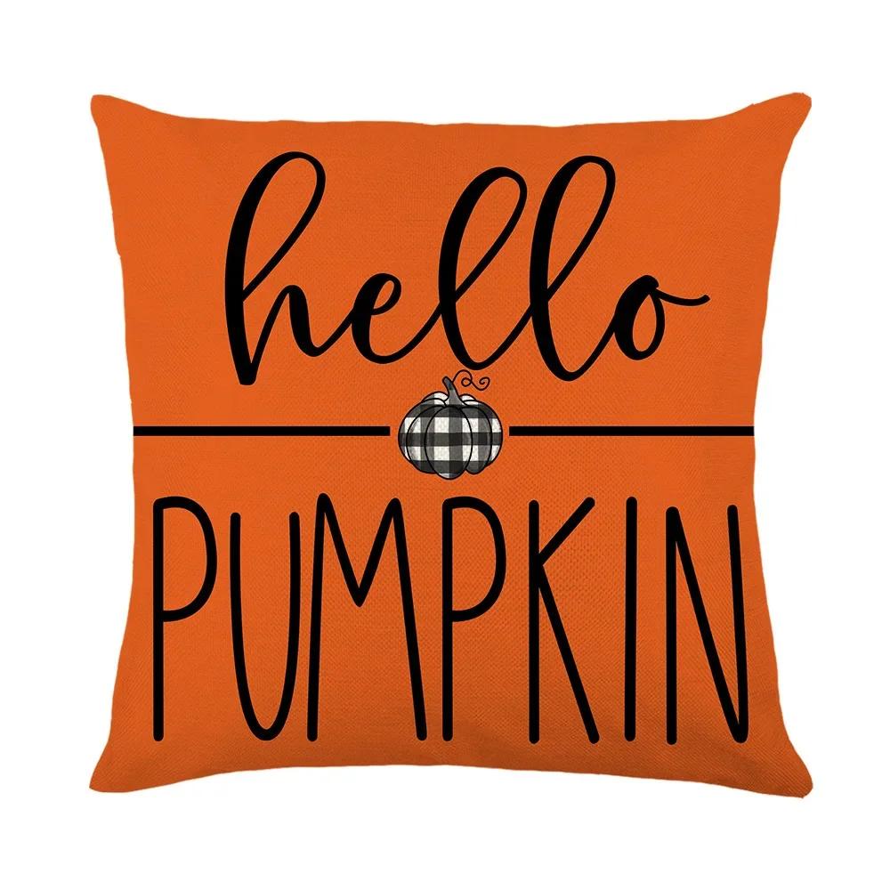 Herbst Herbst Kürbis Kissenbezug für Sofa Wurfkissenbezug Feiertag Leinen Kissenbezug Heimdekoration Erntedankfest
