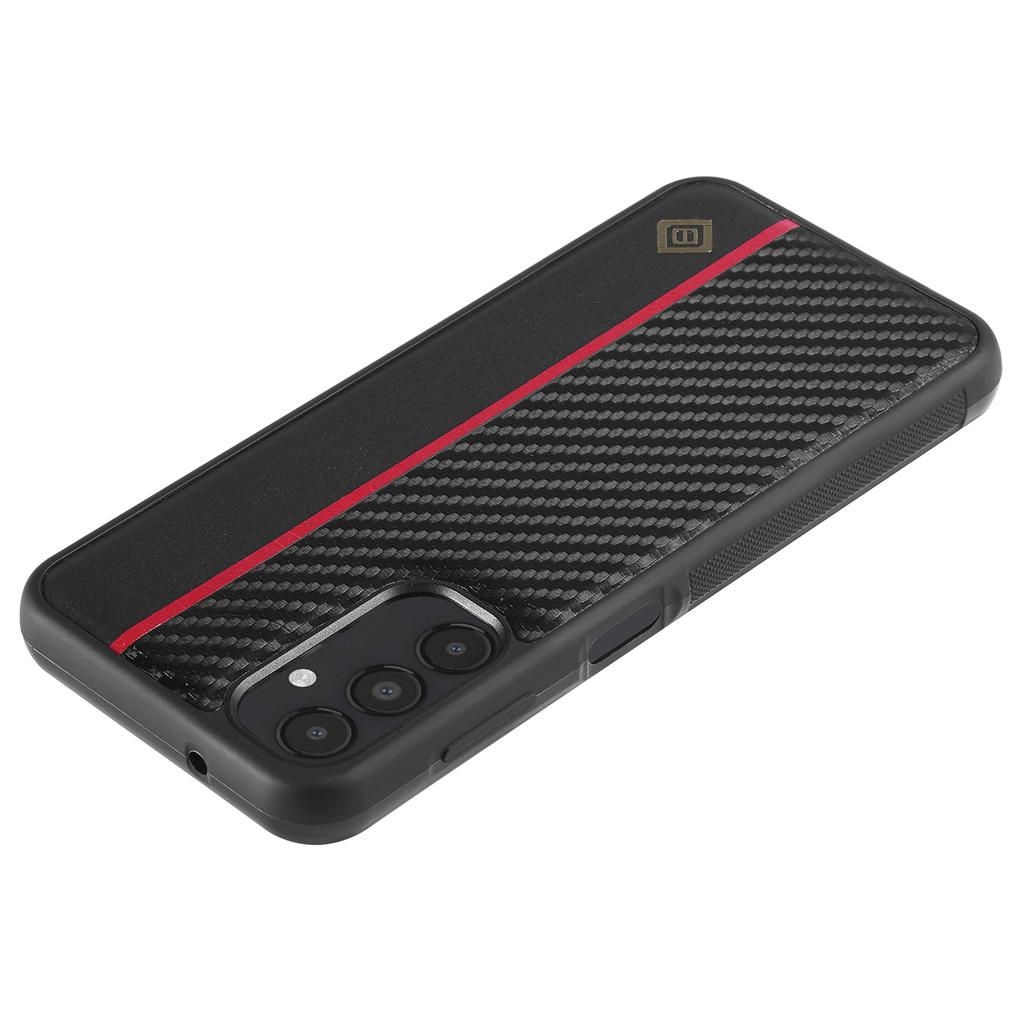 LC.IMEEKE Carbon Fiber Texture Case for Samsung Galaxy A14 4G/5G,PU Leather Coated TPU+EVA Shock Absorption Phone Cover