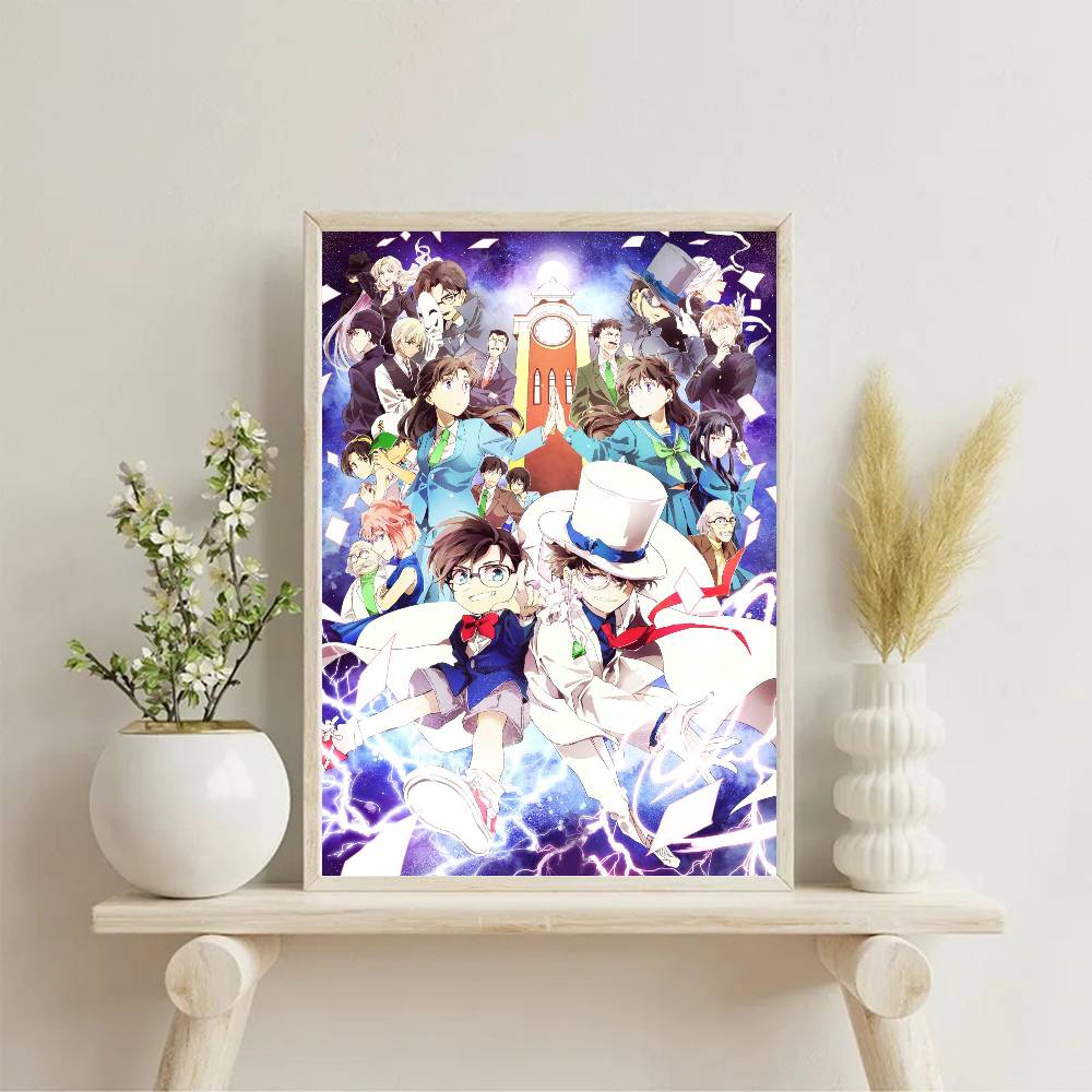 Anime Detective Conan Poster Self-adhesive Art Waterproof Paper Sticker Coffee House Bar Room Wall Decor