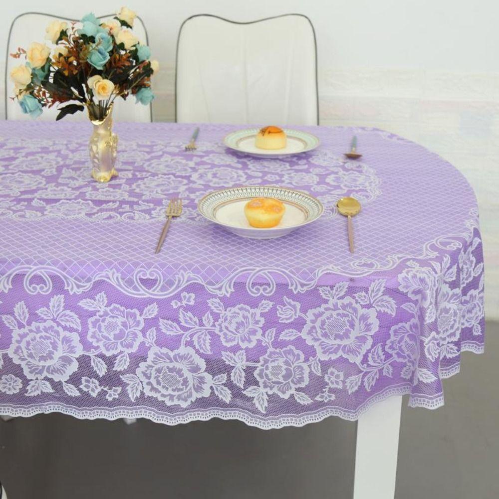 Waterproof Oval Tablecloth Anti-Scald Table Cover Kitchen Supplies Printed Tablecloth  Tea Table