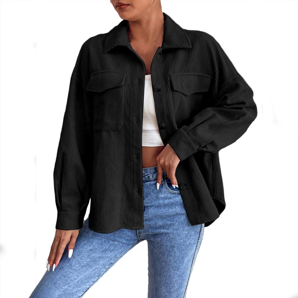 Women's Shirt Solid Color Long Sleeved Jacket