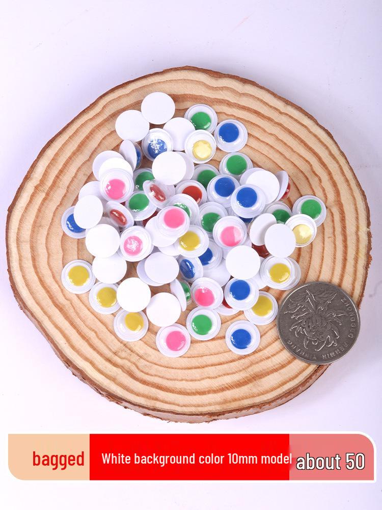 Kids' DIY Colored Eye Stickers for Crafting: Animal-Themed Black and White Eyeballs