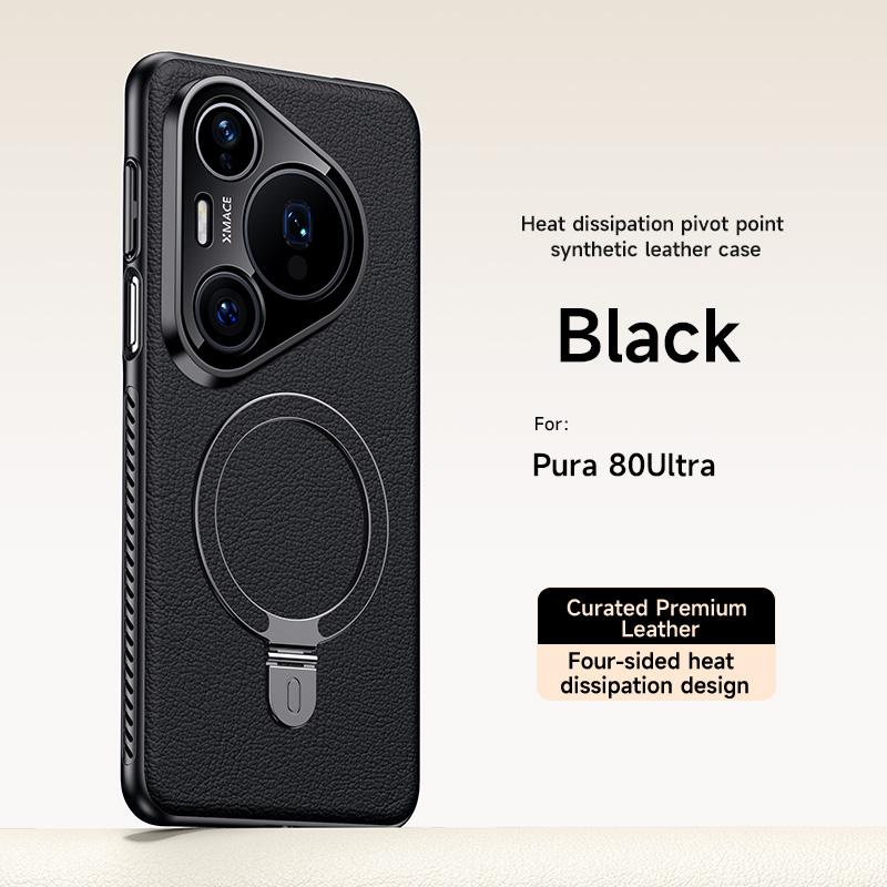 

Magnetic Ring Holder Leather Case For Huawei Pura 80 Ultra 80 70 Pro Plus Wireless Charging Shockproof Cover For Pura80 Pro Max Huawei Pura 80 Pro