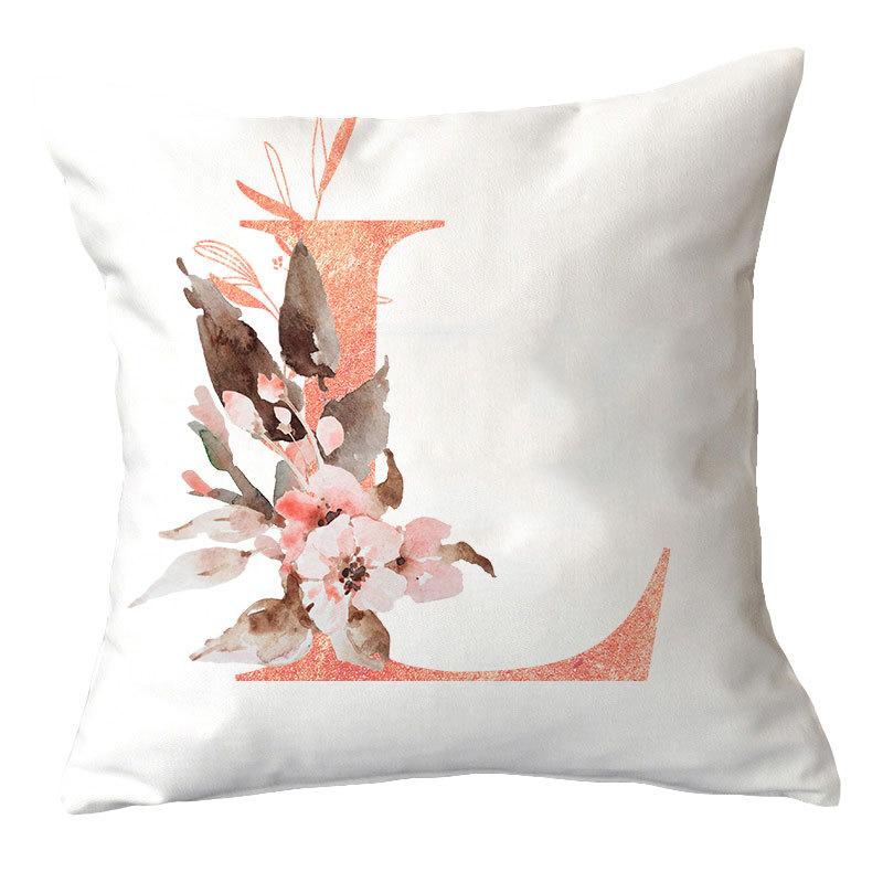 Ins Nordic Pillowcase Pink Letter Cushion Pillowcase Car Sofa Waist Home Furnishing
