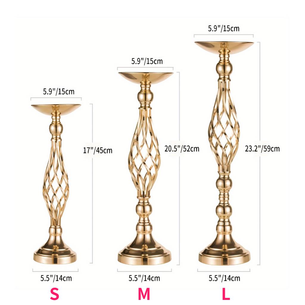 10pcs Elegant Metal Flower Vase Dining Table Butter Lamp Candlestick Ornaments Boho Artificial Flower Decor Bottle Flower Stand