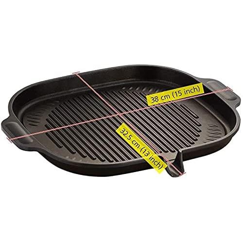 KAZARIKO IH Grill Pan for Samgyeopsal, Korean BBQ, and Direct Fire Grilling, 38cm Diameter X 32.5cm, Large Size