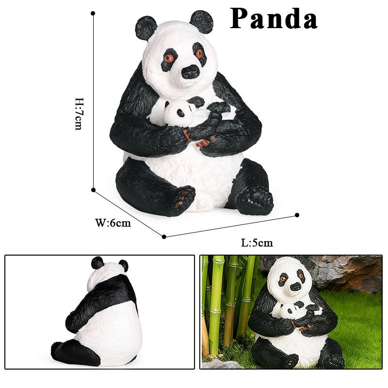 Oenux China Panda Bamboo Wild Animals Action Figures Model Figurine PVC Miniature Cute Decoration Education Collection Kid Toy
