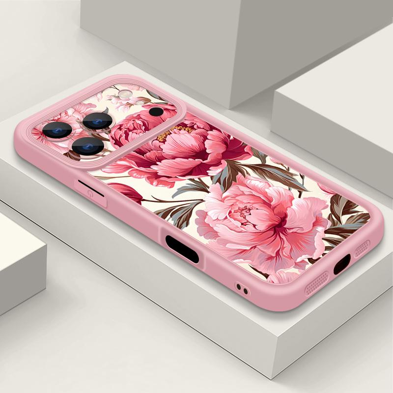 Flowers Leaves Print Case For iPhone 17 Pro Max Case iPhone 16 15 14 13 Pro Max 11 17e 16e Shockproof Bumper Soft Silicone Phone Cover Cases