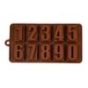 TopBazar Silicone Chocolate Mold Numbers 10x20cm Brown Baking Tool