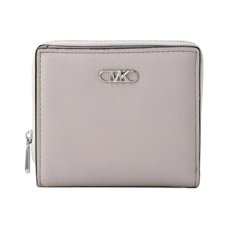 MICHAEL KORS Empire Classic Logo Bi-Fold Zipper Cow Leather Wallet Small Women s Gray серый