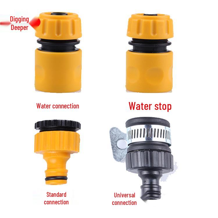 Universal Plastic Water Gun Connector Set – Quick Connect & Water Stop (4 Pieces)