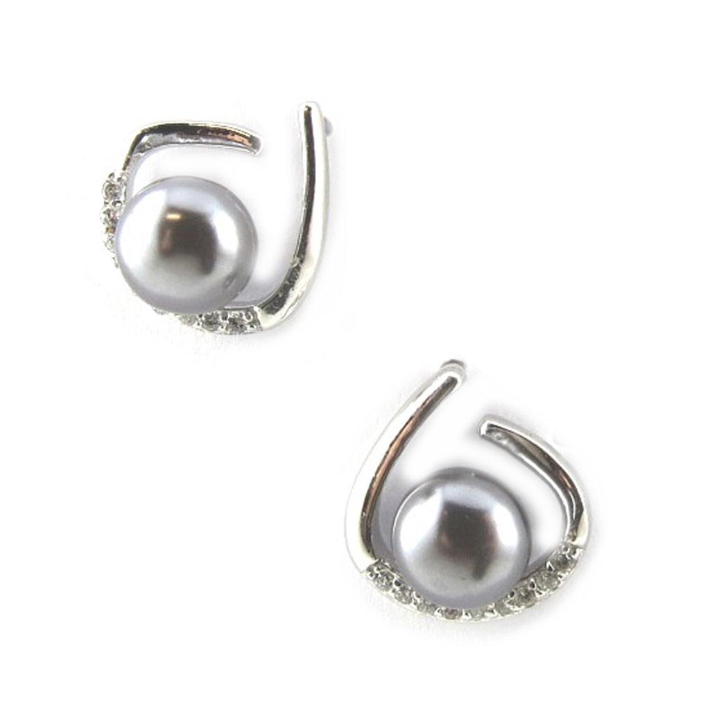 Les Trésors De Lily [L7682] - Silver 'Sissi' Earrings Silver Gray (rhodium Plated) - 13x12 Mm
