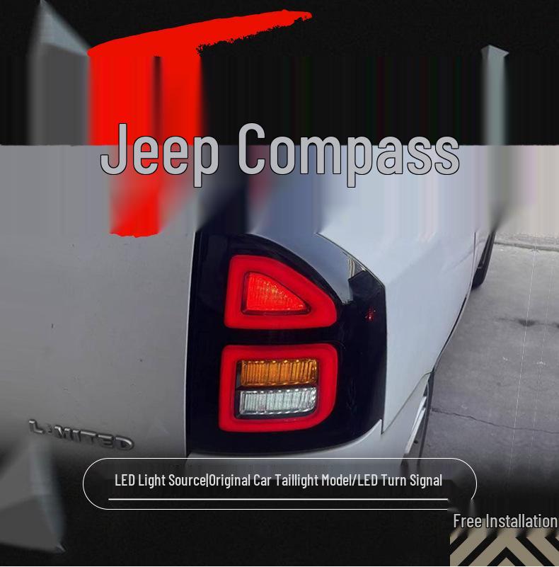 Jeep Compass LED Taillight Assembly for 2011-2015 Models: Modified Daytime Running, Brake, and Turn Signal Lights