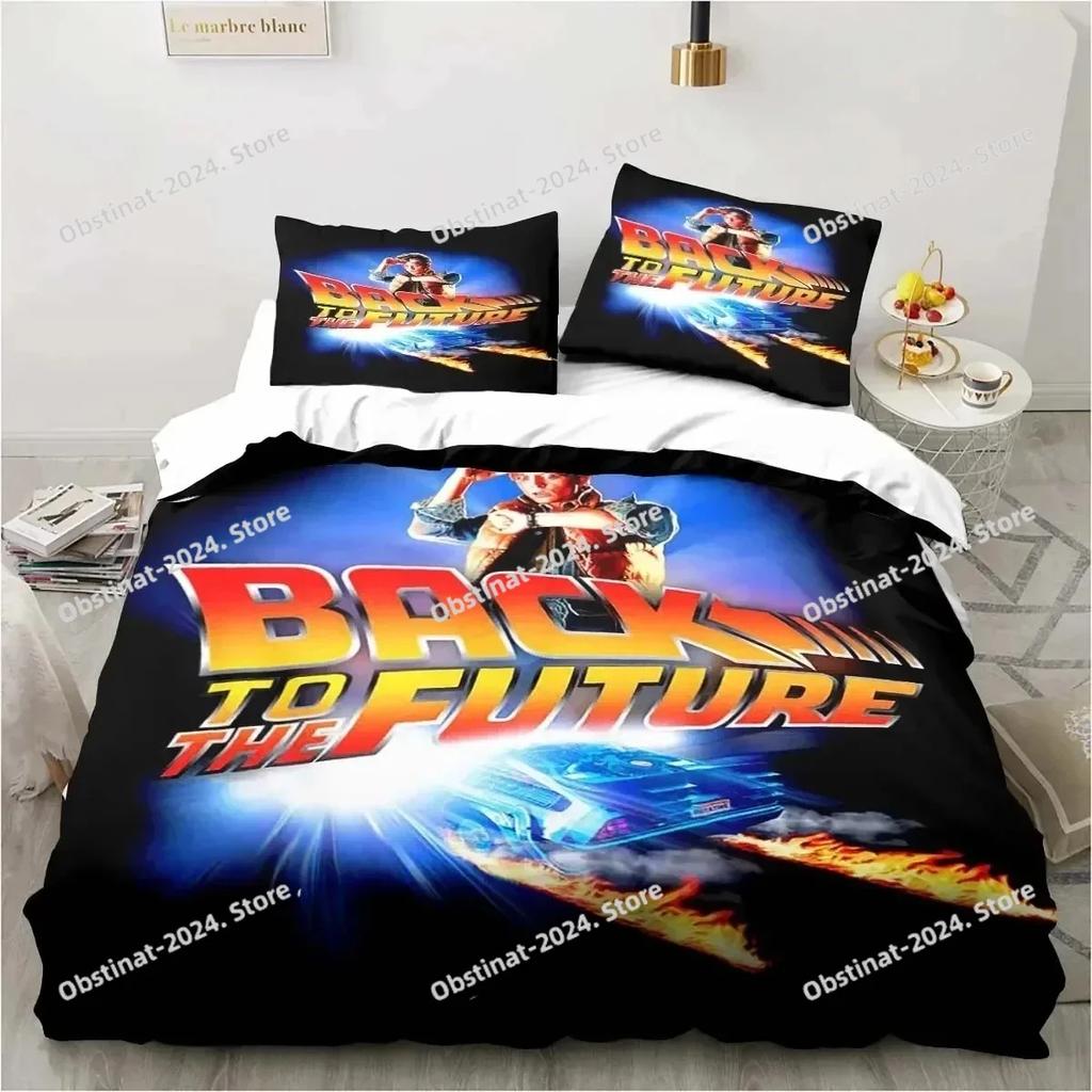 Back To The Future Clasic Movie Retro Beding Set Printed With Pilowcase Soft Duvet Cover Soft Single Double Quen Super King-Sized Dimensionsd