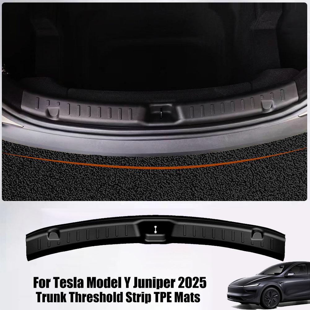 Für Tesla Model Y Juniper 2025 Kofferraumschwellenleiste Anti TPE Hinten Zubehör Kratzschutz Schwellermatten Fracht Innenraumschutz G W1O7