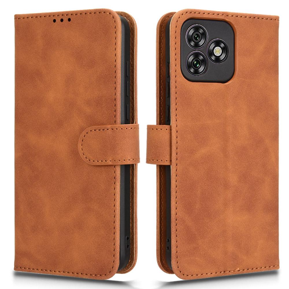 For Oukitel C53 Leather Case Skin-Feel Anti-Drop Wallet Flip Phone Cover