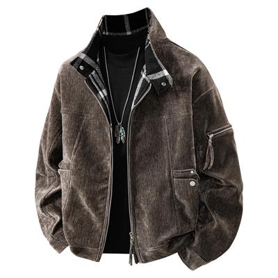 Veste Casual à Col Montant Bicolore pour Homme et Femme, Rétro Tendance Ample