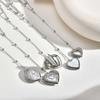 Classic Heart Locket Pendant Beaded Chain Necklace for Women Stainless Steel Family BFF Pendant Trendy Collar Jewelry Gifts