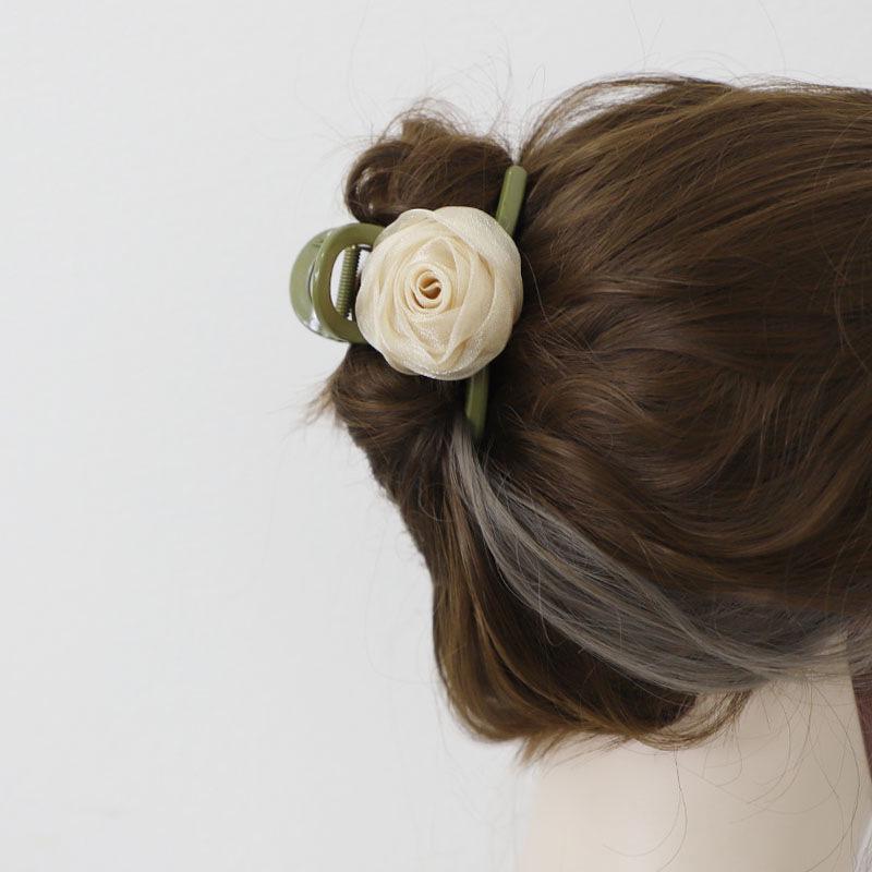 Rose Fairy Hair Clip: Medium Summer Shark Clip for Elegant Hair Styling