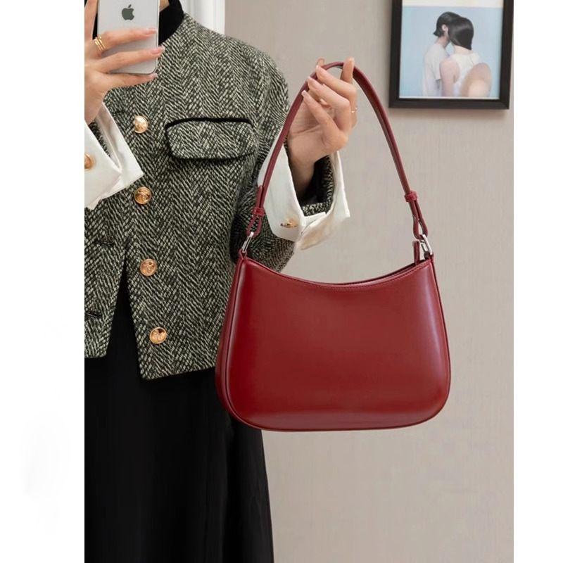2025 Red Retro Versatile Bridal Shoulder & Crossbody Tote Bag