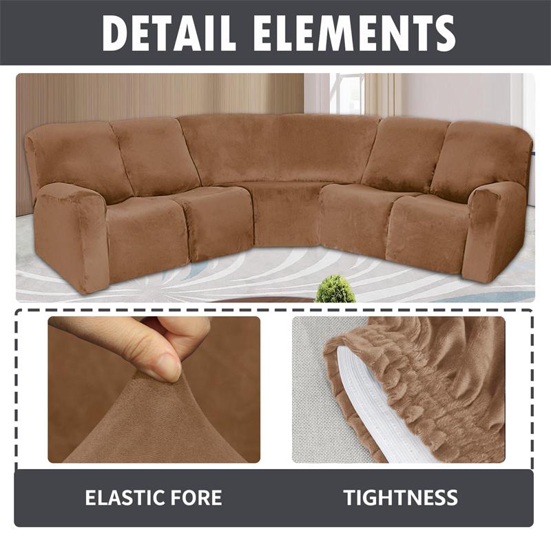 5 Seater Recliner Sofa Covers Stretch L Shape Sectional Sofa Slipcovers For Living Room Thicken Velvet Armchair Couch Covers