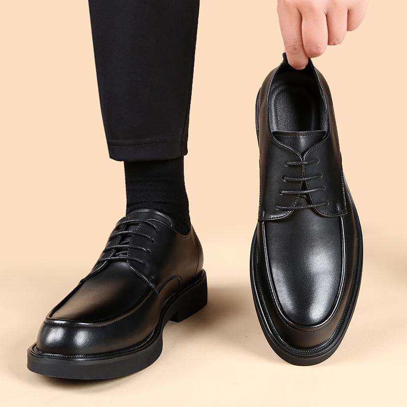 Luxury Brand Lace-Up Non-slip Men Business Black Shoes High Quality Formal Leather Men Dress Shoes Breathable Mens Casual Shoes