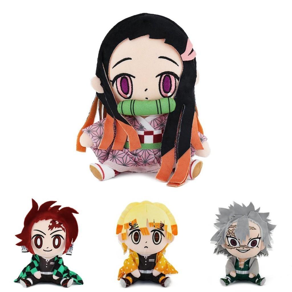 17cm Demon Slayer Xmas Gifts Plush Toys Set Nezuko Tanjiro Giyuu Inosuke Zenitsu