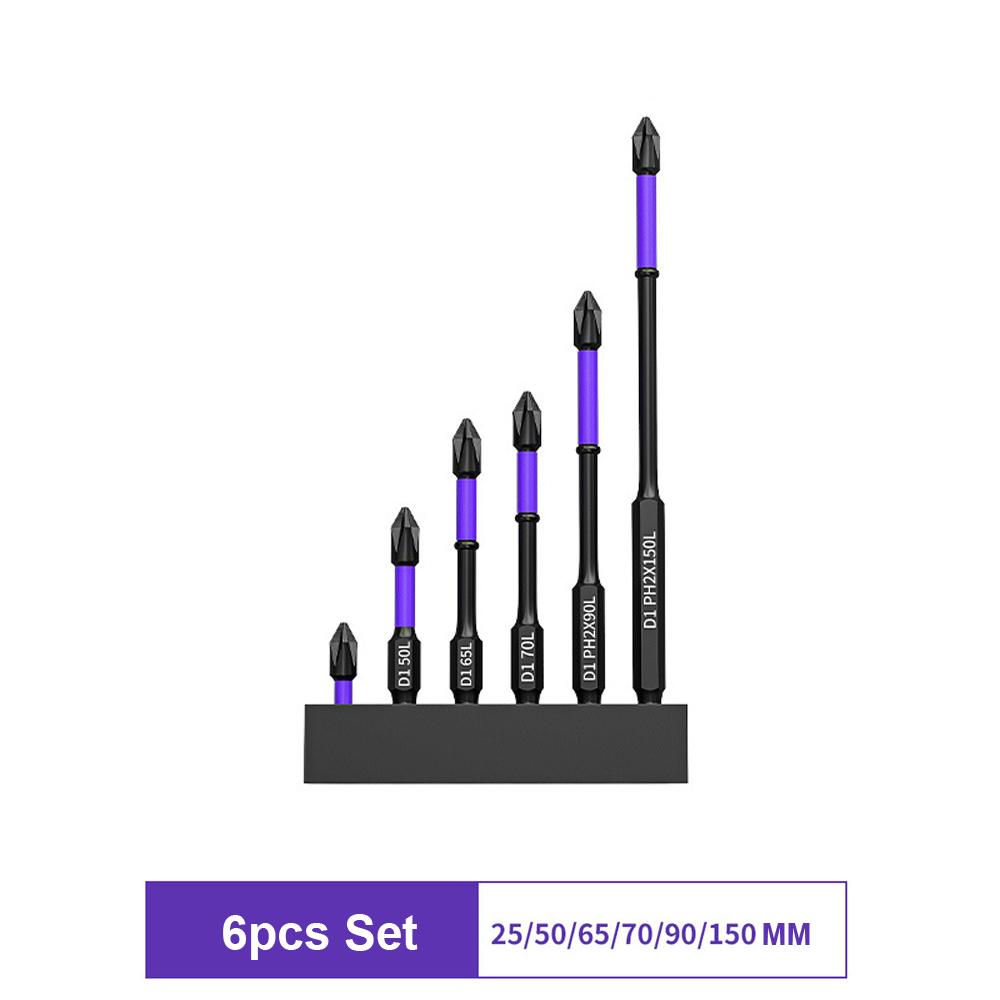 

Набор из 6/12 магнитных бит для отвертки, нескользящие, ударопрочные биты Phillips, ударные биты с шестигранным хвостовиком, биты из легированной стали, подходят для электроинструментов