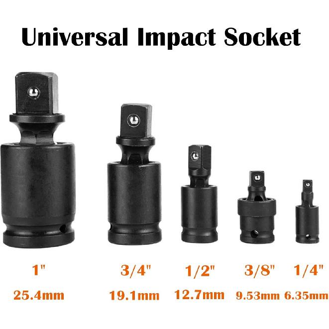 Deep Impact Socket 3/4'' Adapter Swivel Wobble Universal Joint Impact Socket - Metric, 1Pcs