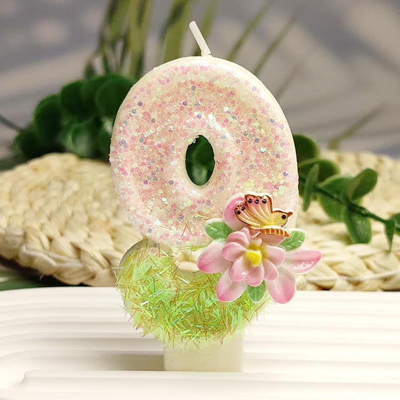 Creative and Exquisite Design Butterfly Flower Digital Candle Birthday Cake DIY Decoration Colorful and Diverse Styles