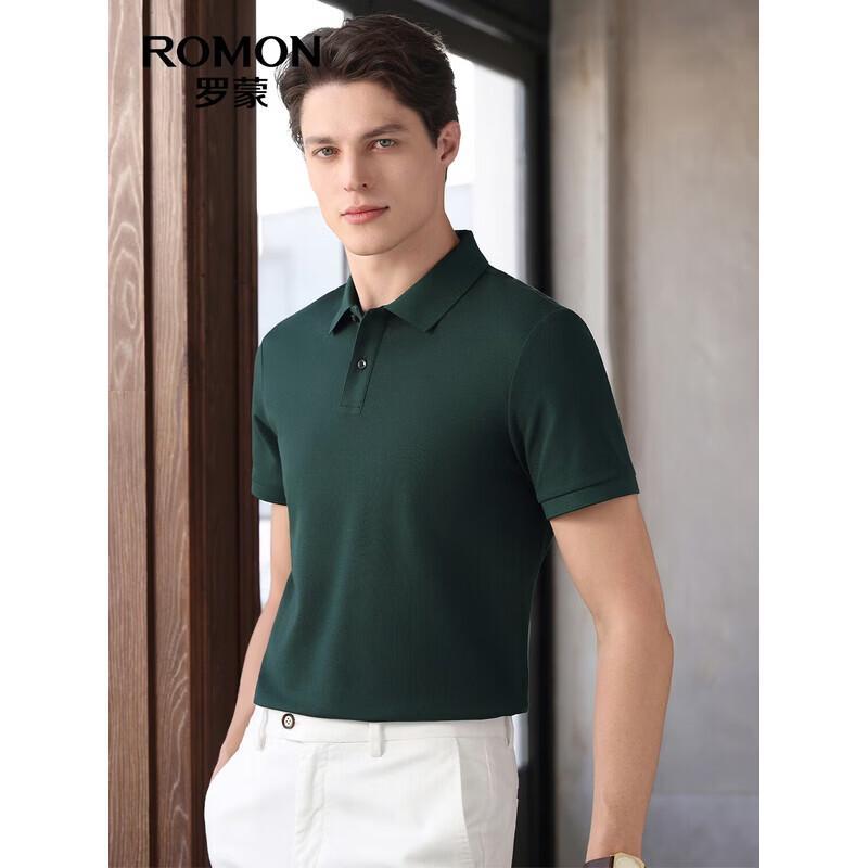 Мужская рубашка-поло ROMON с коротким рукавом в стиле business casual M