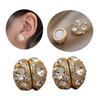 Non Piercing Magnetic Stud Earrings Round Inlaid Zircon Clip On Earrings Gauges Fashion Stud Earrings for Women Girls