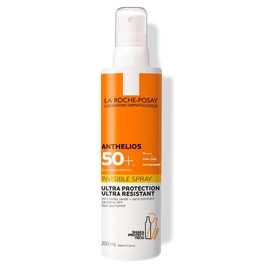 La Roche-Posay Anthelios Spray Solaire Corps SPF 50+ pour Peaux Sensibles Ultra-Résistant Sans Parfum 200ml