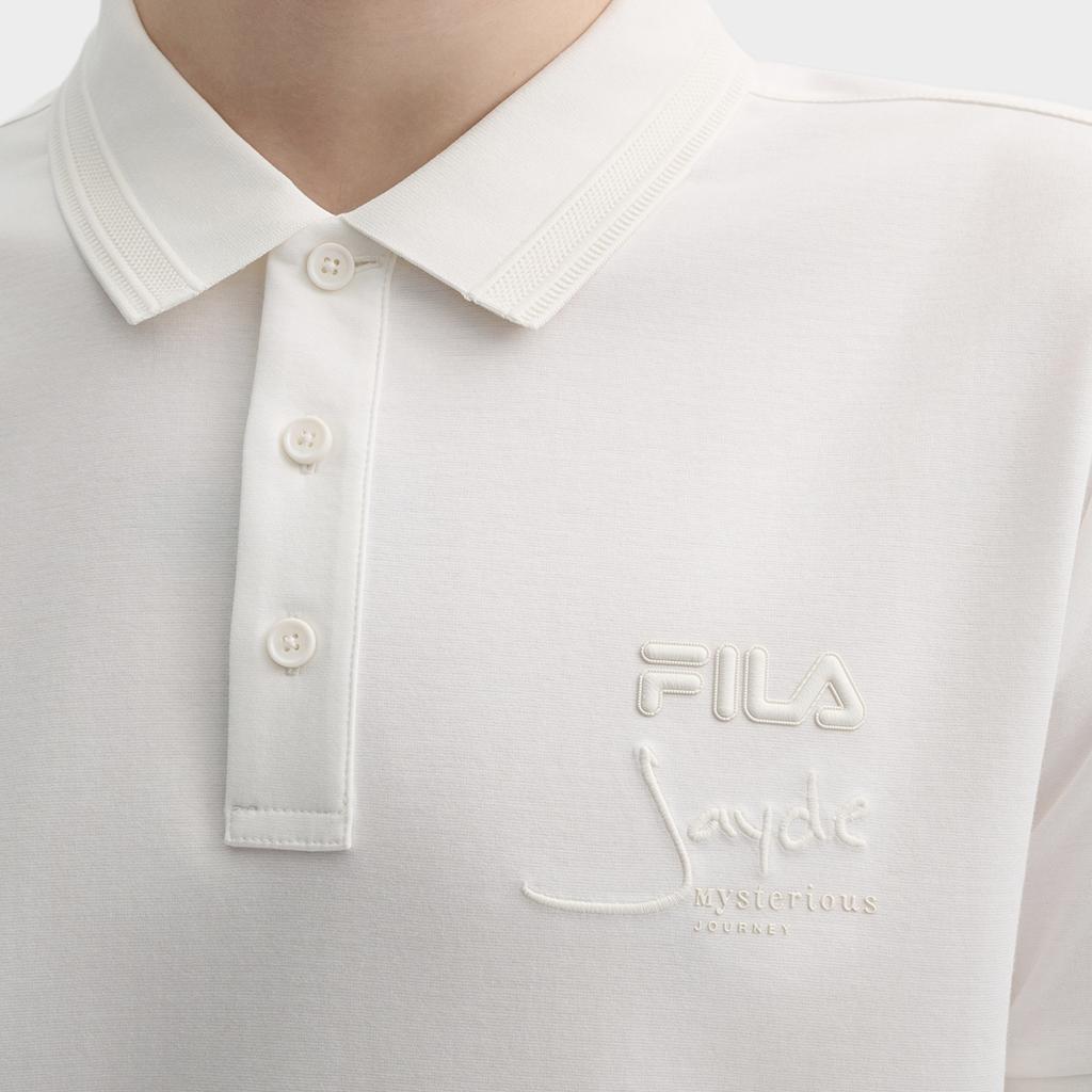 FILA Polo Shirts Men's Cloud White Polo Collar Moderate Straight Fit F11M438121FWT