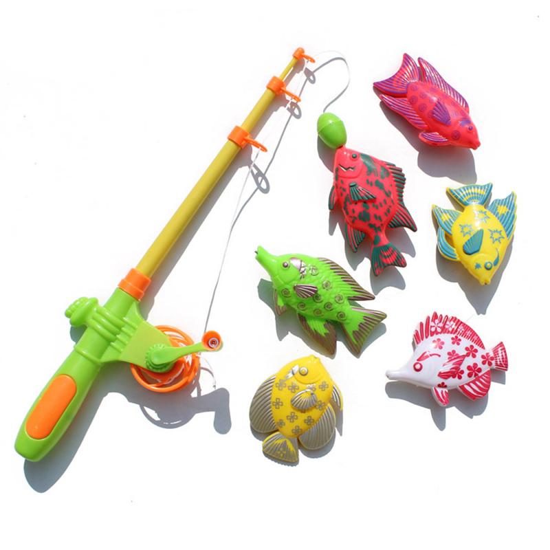 7Pcs/Set Children'S Magnetic Fishing Game Fish Toy Magnetic Game Fishing Toy Exercise Body Coordination Suit Gift To Children